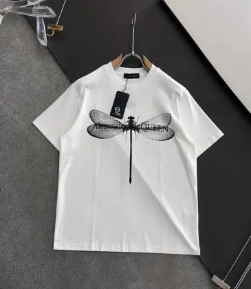 Alexander McQueen T-shirts dragonfly Black/White #A46882