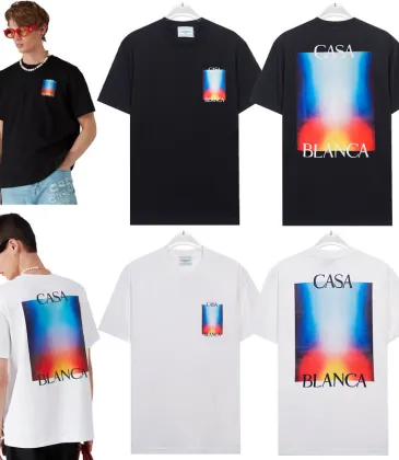 Casablanca T-Shirts Gradient Casa Logo White/Black #A48652