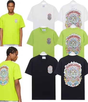 Casablanca T-Shirts fashionable cotton Green/White/Black #A48651