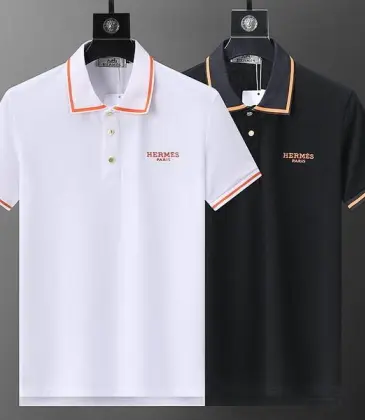 HERMES T-shirts for HERMES Polo Shirts Buttons Black/WhitePolo Shirts #A46635