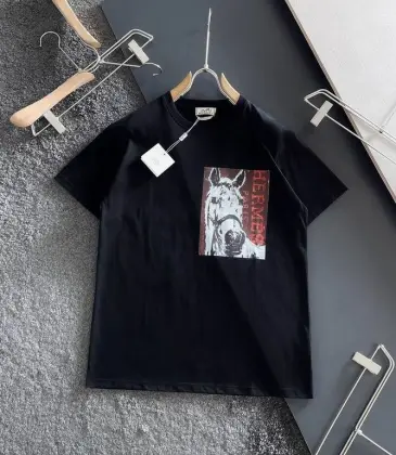 HERMES T-shirts for HERMES Polo Shirts horse Black/White #A47181