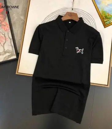 Thom Browne T-Shirts Polo for Mens Buttons Black/White #A46684