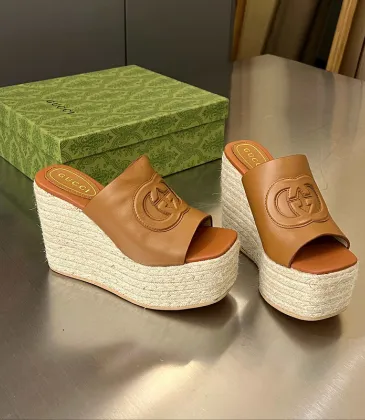 Gucci Shoes for Women wedge sandal with Horsebit Brown #A48892