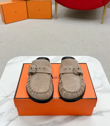Hermes Shoes for Men Mules Biege Linen Slippers #A48932
