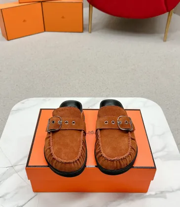 Hermes Shoes for Men Mules Biege Linen Slippers #A48937