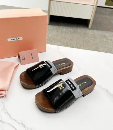 Miu Miu Shoes for women Patent Leather Clogs Black #A48749