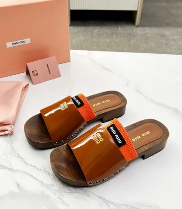 Miu Miu Shoes for women Patent Leather Clogs Brown #A48747