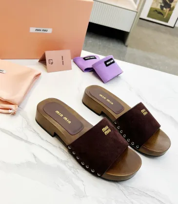 Miu Miu Shoes for women Suede Logo Slide Clogs #A48744
