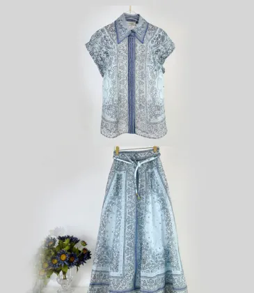 ZIMMERMANN Matchmaker printed linen and silk-blend shirt and short skirts #A49294