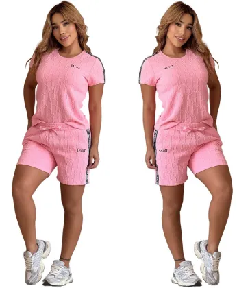 Sale DIOR Embossed Short Set with Contrast Side Panels #A47230