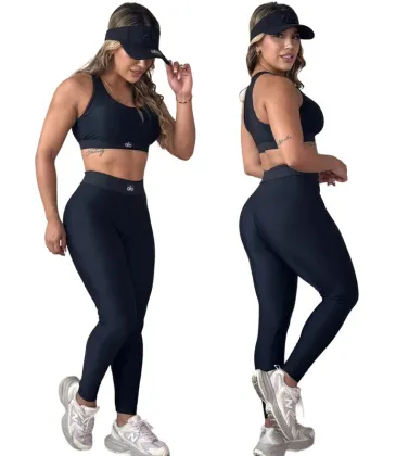 new fashion alo yoga sports vest pants running fitness waist-tightening women's clothing two-piece set #A47863