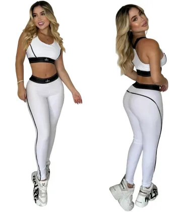 new fashion alo yoga sports vest pants running fitness waist-tightening women's clothing two-piece set #A47864